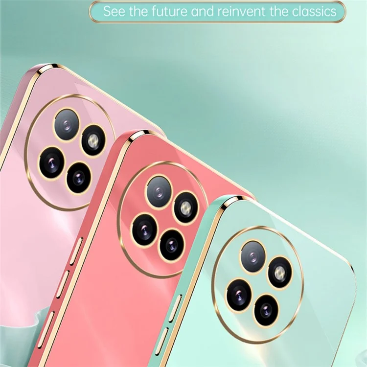 XINLI Para Xiaomi Civi 4 Pro 5G / 14 Civi 5G Funda de teléfono Anillo del marco de enchapado Soporte Anticaída Funda TPU - Cian