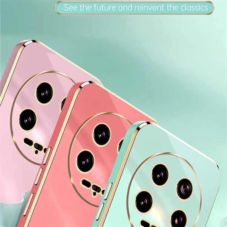 XINLI для Xiaomi 14 Ultra чехол TPU с электролитическим покрытием Чехол для телефона с кольцевым держателем и подставкой - Цианид