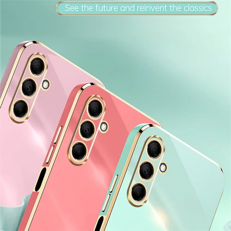 XINLI Pour Samsung Galaxy M15 5G / F15 5G Étui Électroplaqué Souple TPU avec Support - Cyan