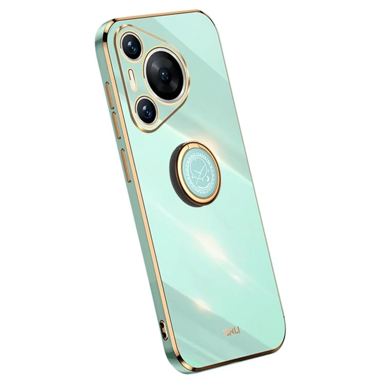XINLI Per Huawei Pura 70 Pro Case Elettroplaccatura Supporto Kickstand TPU Cover per telefono - Ciano