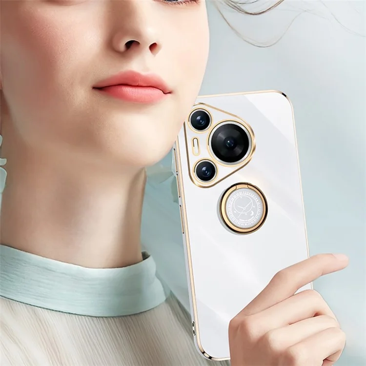 XINLI Per Huawei Pura 70 Pro Case Elettroplaccatura Supporto Kickstand TPU Cover per telefono - Ciano