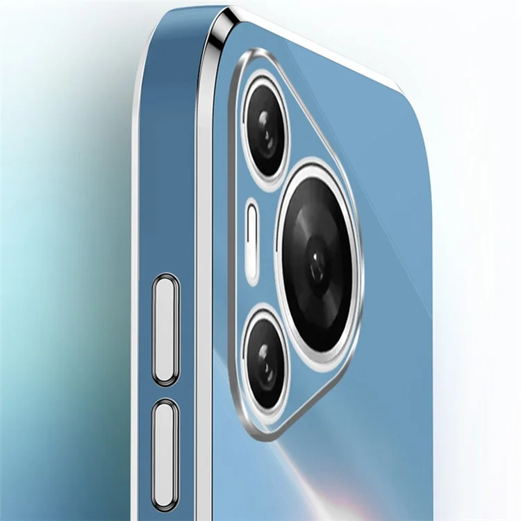 XINLI Per Huawei Pura 70 Pro Case Elettroplaccatura Supporto Kickstand TPU Cover per telefono - Ciano