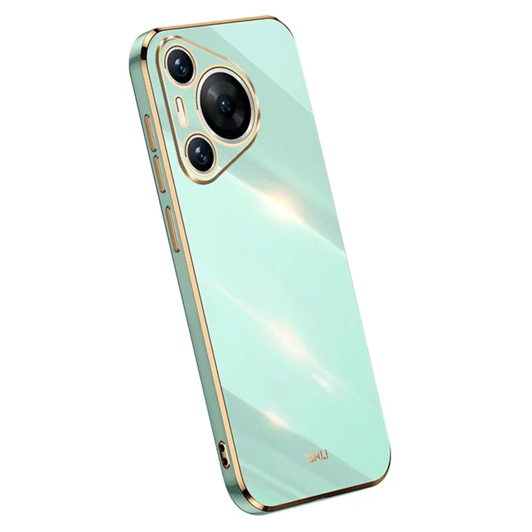 XINLI Para Huawei Pura 70 Caja Flexible de TPU Cubierta de Teléfono Electrolizada de Metal - Cian