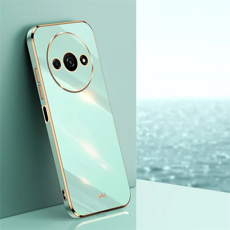 XINLI Per Xiaomi Redmi A3 4G / Poco C61 4G Custodia TPU Tagli precisi Protezione obiettivo Copertura telefonica elettroplaccata - Ciano