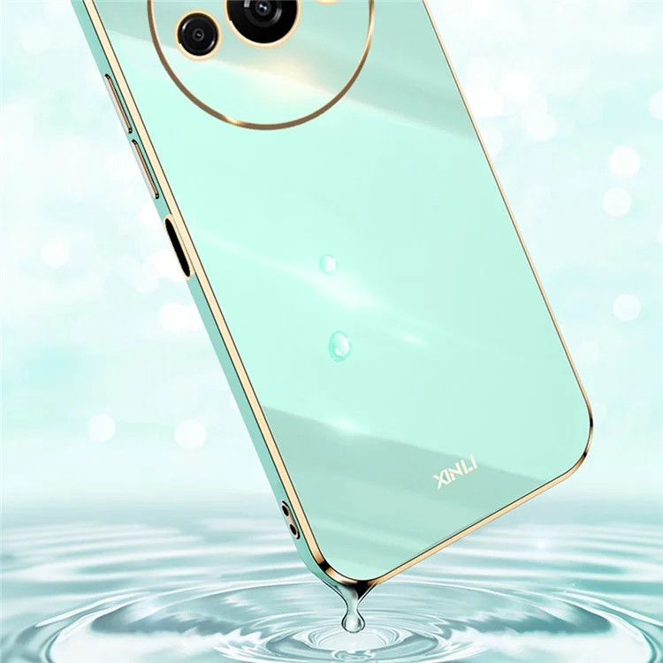 XINLI Per Xiaomi Redmi A3 4G / Poco C61 4G Custodia TPU Tagli precisi Protezione obiettivo Copertura telefonica elettroplaccata - Ciano