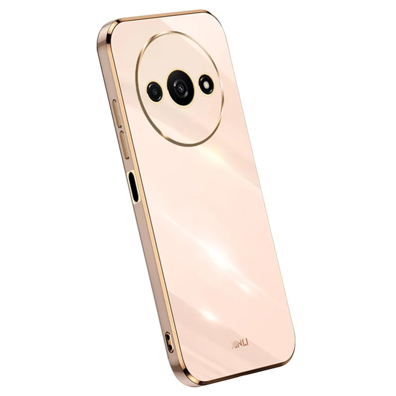 XINLI Per Xiaomi Redmi A3 4G / Poco C61 4G Custodia TPU Tagli precisi Protezione lente Copertura telefonica elettroplaccata - Rosa