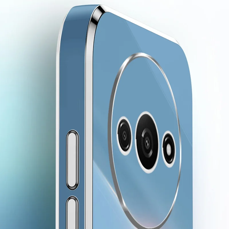 XINLI For Xiaomi Redmi A3 4G / Poco C61 4G TPU Case Precise Cut-Outs Lens Protection Electroplating Phone Cover - Red