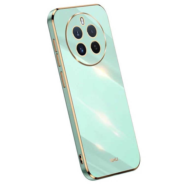 XINLI Para Realme 12 4G / 12+ 5G / Narzo 70 Pro 5G Capa à Prova de Choques TPU Eletroplateada Protetor de Telefone - Ciano