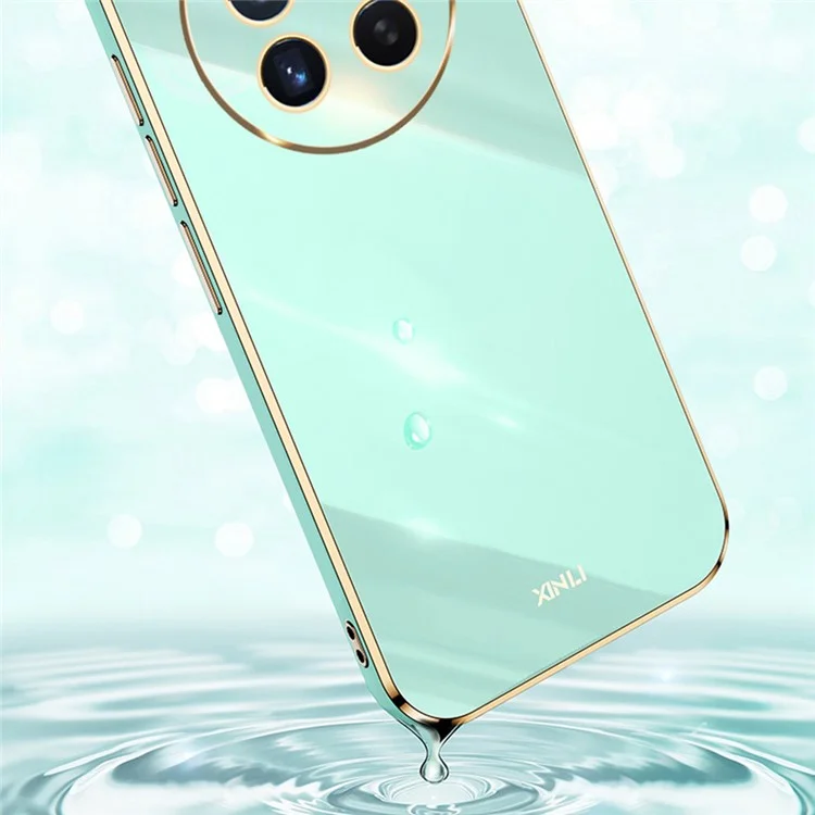 XINLI Para Realme 12 4G / 12+ 5G / Narzo 70 Pro 5G Capa à Prova de Choques TPU Eletroplateada Protetor de Telefone - Ciano