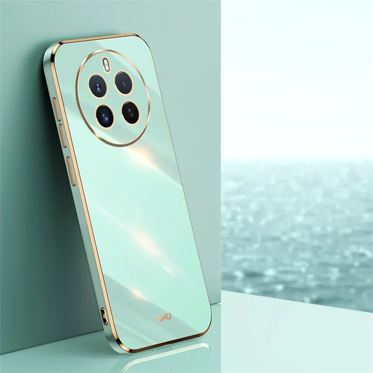 XINLI For Realme 12 Pro 5G / 12 Pro+ 5G Case TPU Phone Protetcive Cover Electroplating Phone Shell - Cyan