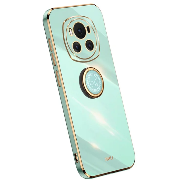 XINLI For Honor Magic6 5G TPU-Чехол с кольцом-подставкой и металлизированным покрытием - Синий