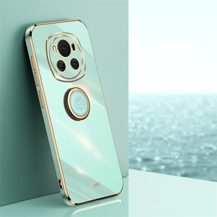 XINLI For Honor Magic6 5G TPU-Чехол с кольцом-подставкой и металлизированным покрытием - Синий