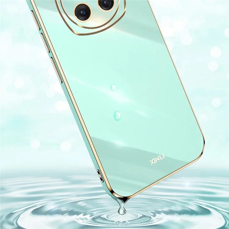 XINLI For Honor Magic6 5G Case Soft TPU Golden Edging Shockproof Phone Cover - Ciano