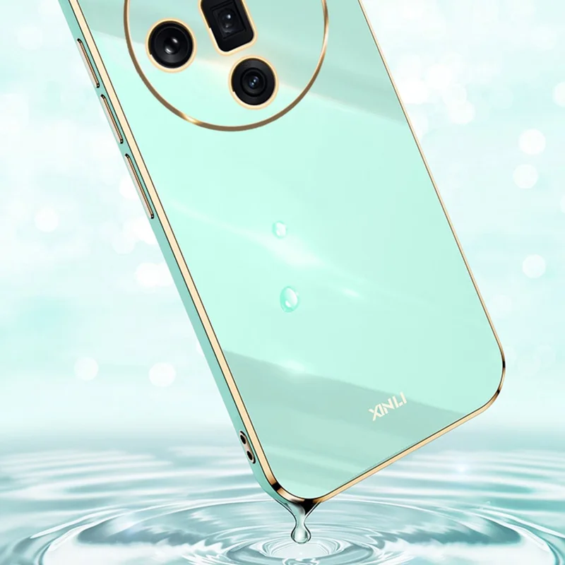 XINLI For Oppo Find X7 5G Phone Case Electroplating TPU Cover with Ring Kickstand - White