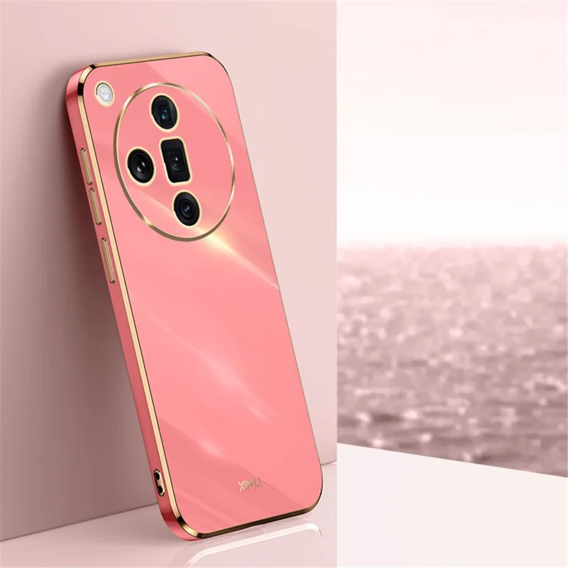 XINLI For Oppo Find X7 5G Case Electroplating Soft TPU Back Phone Cover - Red