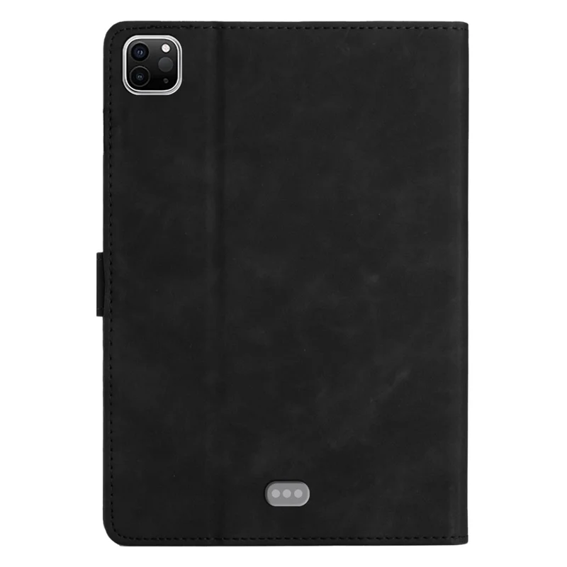 For iPad Pro 11-inch (2018) / (2020) / (2021) / (2022) / Air (2020) / Air (2022) Card Holder Coconut Tree Imprinted Leather Tablet Cover - Black