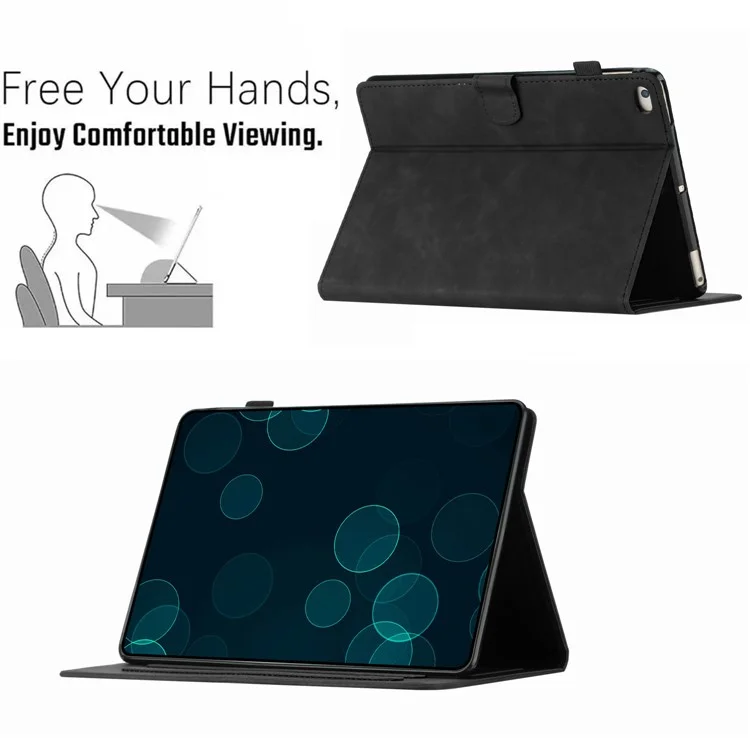 For iPad Air (2013) / Air 2 / iPad 9.7-inch (2017) / (2018) Case Card Slots Stand Leather Tablet Cover - Black