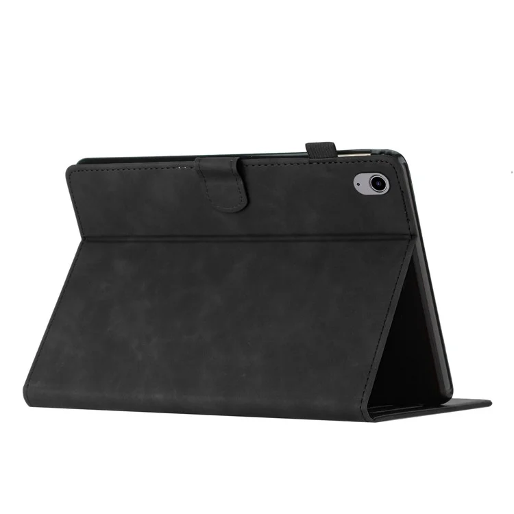 For iPad mini (2024) / mini (2021) Smart Case PU Leather Coconut Tree Imprinted Tablet Cover with Card Holder - Black