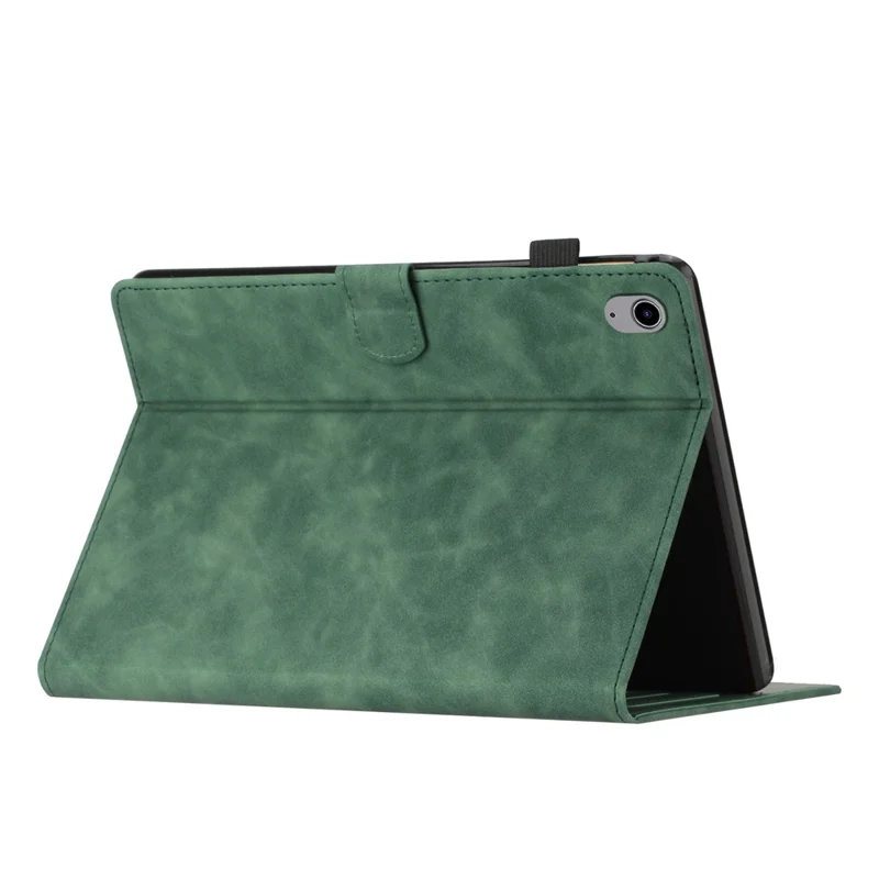 For iPad mini (2024) / mini (2021) Smart Case PU Leather Coconut Tree Imprinted Tablet Cover with Card Holder - Green
