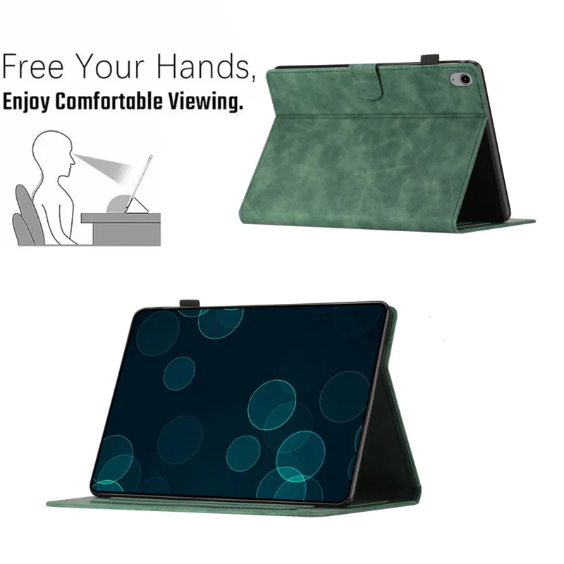 For iPad mini (2024) / mini (2021) Smart Case PU Leather Coconut Tree Imprinted Tablet Cover with Card Holder - Green