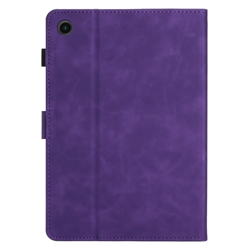 For Samsung Galaxy Tab A9 X110 X115 Case PU Leather Card Slots Cover Coconut Tree Pattern - Purple