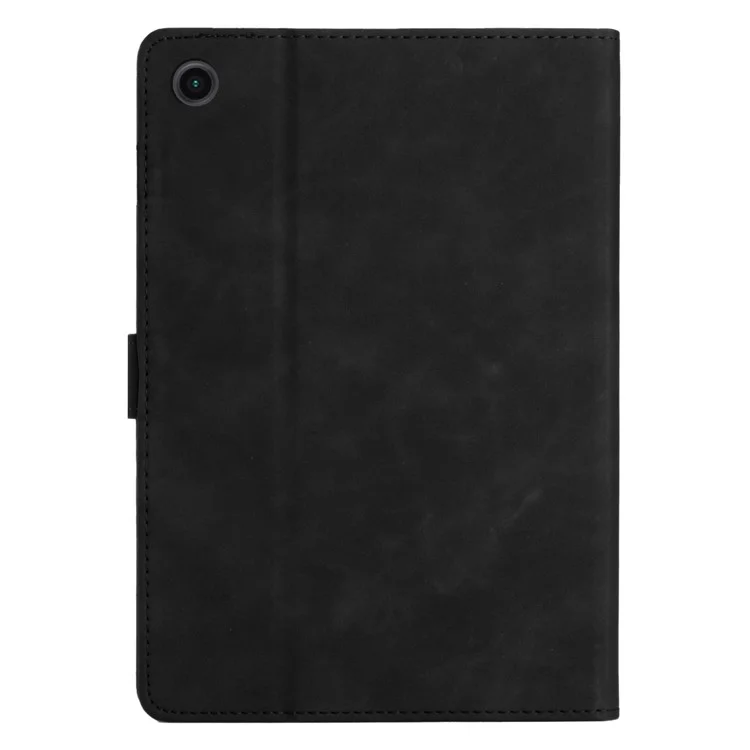 For Samsung Galaxy Tab A8 10.5 (2021) X200 / X205 / (2022) Card Holder Coconut Tree Imprinted Leather Tablet Cover - Black
