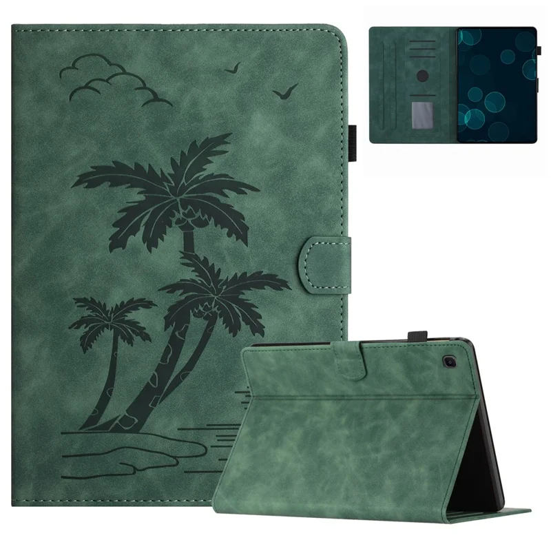 For Samsung Galaxy Tab A7 Lite 8.7-inch T220 / T225 Case Drop-proof Leather Tablet Stand Cover - Green