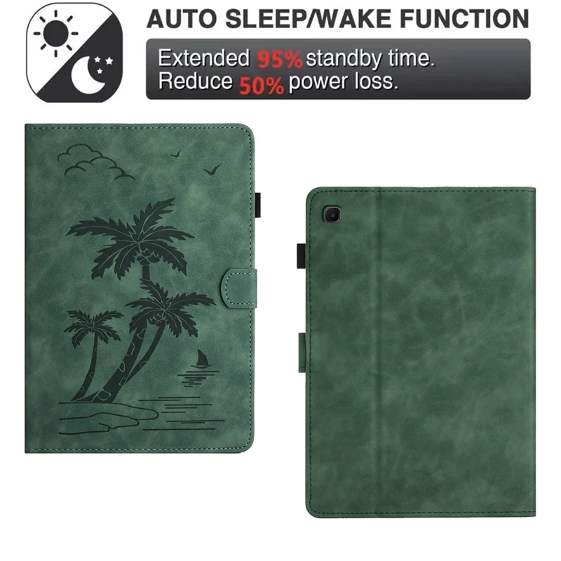 For Samsung Galaxy Tab A7 Lite 8.7-inch T220 / T225 Case Drop-proof Leather Tablet Stand Cover - Green