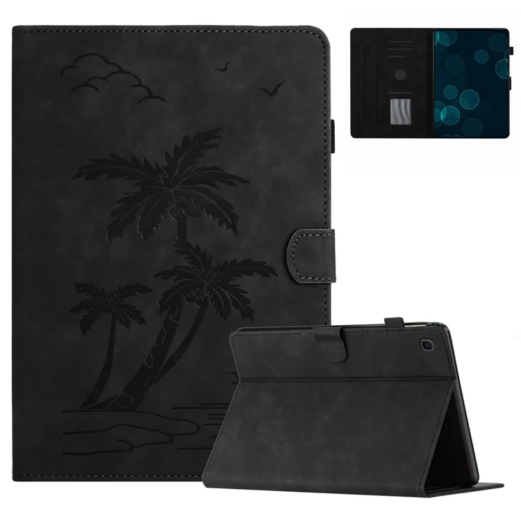 Para Samsung Galaxy Tab S6 Lite (2022) P613 / P619 / Tab S6 Lite (2024) / Tab S6 Lite (2020) P610 / 615 Funda de Tablet de Cuero Estampado - Negro