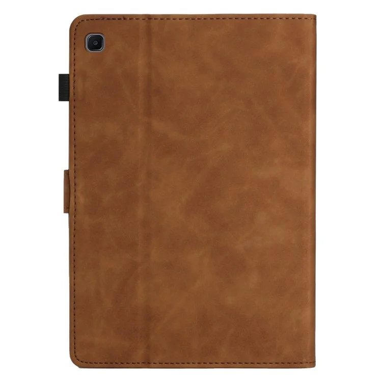 For Samsung Galaxy Tab S6 Lite (2022) P613 / P619 / Tab S6 Lite (2024) / Tab S6 Lite (2020) P610 / 615 Case Imprinted Leather Tablet Cover - Brown