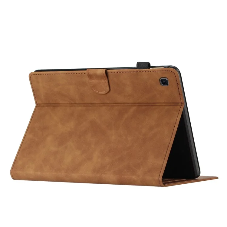 For Samsung Galaxy Tab S6 Lite (2022) P613 / P619 / Tab S6 Lite (2024) / Tab S6 Lite (2020) P610 / 615 Case Imprinted Leather Tablet Cover - Brown