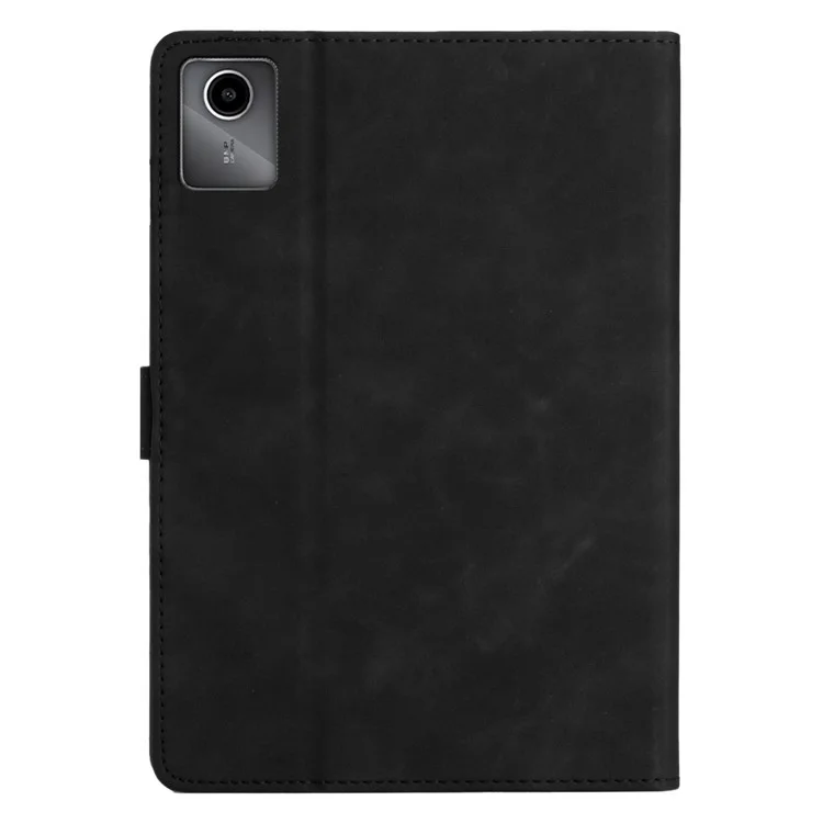 Para Xiaomi Pad 6 / Pad 6 Pro Funda Tarjetero Soporte Estampado de Árbol de Coco Cubierta de Tableta de Cuero - Negro