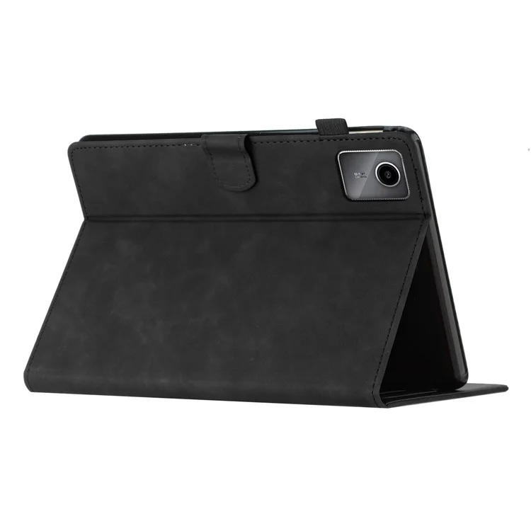 Para Xiaomi Pad 6 / Pad 6 Pro Funda Tarjetero Soporte Estampado de Árbol de Coco Cubierta de Tableta de Cuero - Negro