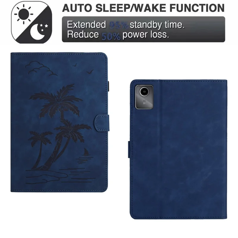 Per Xiaomi Pad 6 / Pad 6 Pro Custodia Porta Carte Stand Cocco Impresso Custodia in Pelle Tablet - Blu