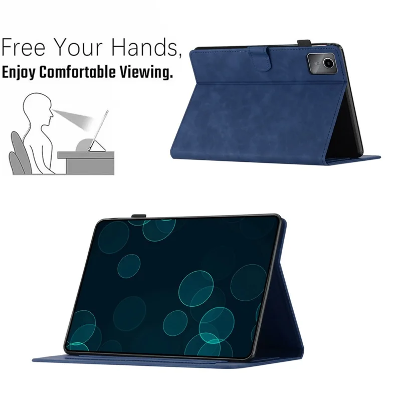 Per Xiaomi Pad 6 / Pad 6 Pro Custodia Porta Carte Stand Cocco Impresso Custodia in Pelle Tablet - Blu