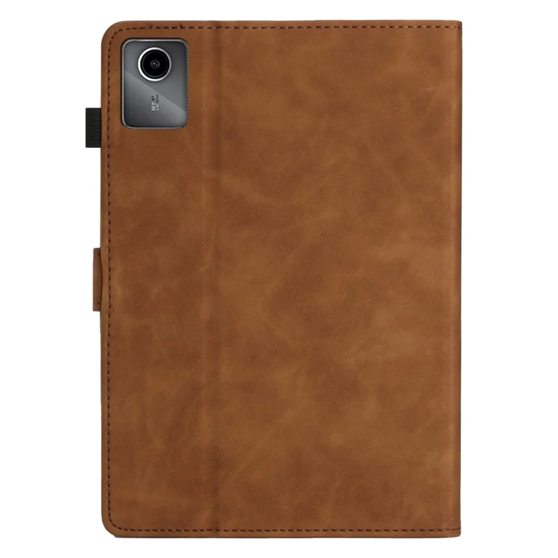 For Xiaomi Pad 6 / Pad 6 Pro Case Card Holder Stand Coconut Tree Imprinted Leather Tablet Cover - Brown