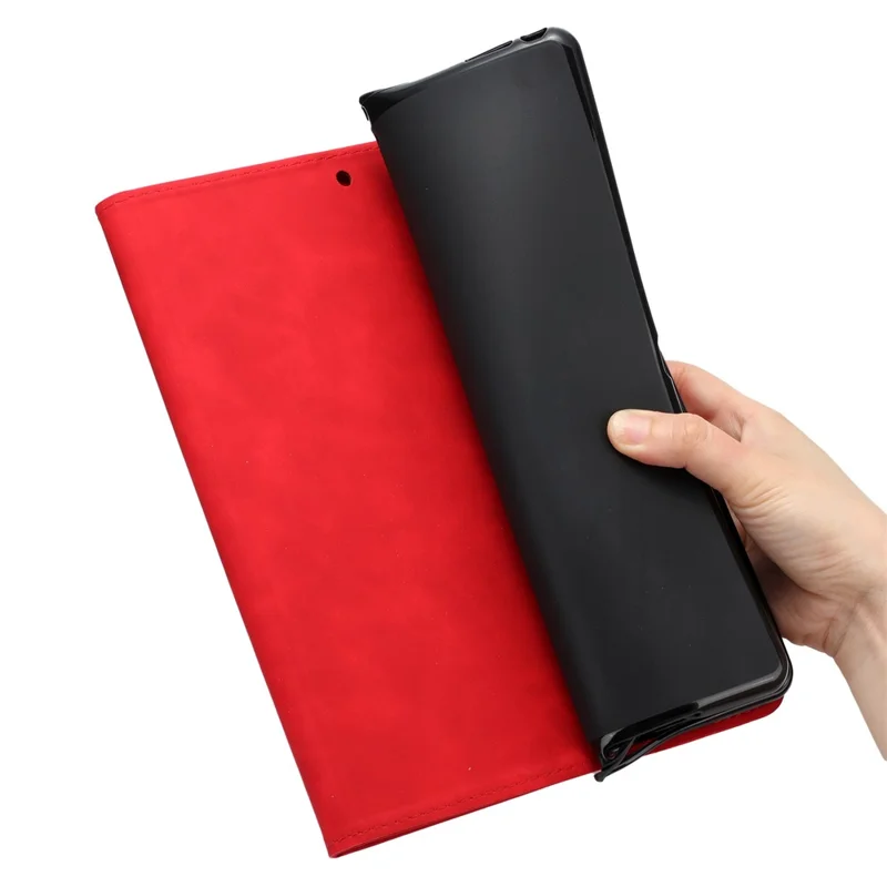 Futera skórzana na tablet Xiaomi Redmi Pad z nadrukiem palmy z kieszeniami na karty - Czerwony