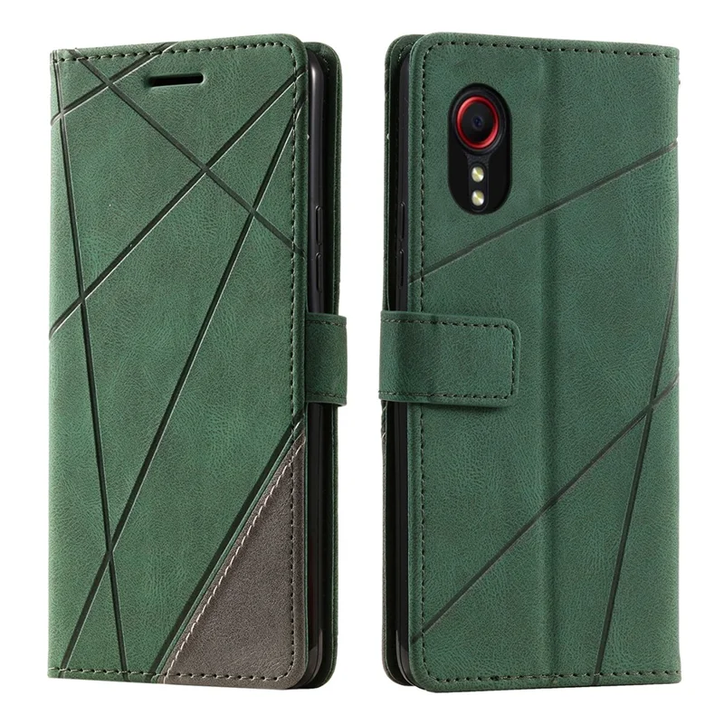 For Samsung Galaxy Xcover7 Case PU Leather Phone Protective Cover Skin-touch Wallet - Green