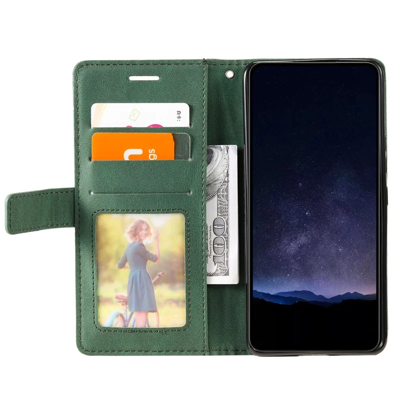 For Samsung Galaxy Xcover7 Case PU Leather Phone Protective Cover Skin-touch Wallet - Green