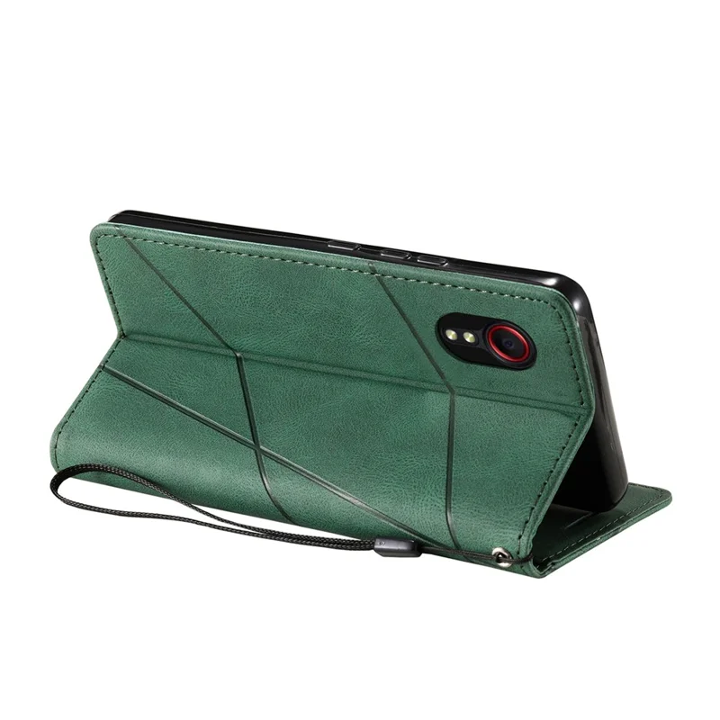 For Samsung Galaxy Xcover7 Case PU Leather Phone Protective Cover Skin-touch Wallet - Green