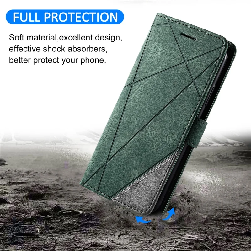 For Samsung Galaxy Xcover7 Case PU Leather Phone Protective Cover Skin-touch Wallet - Green