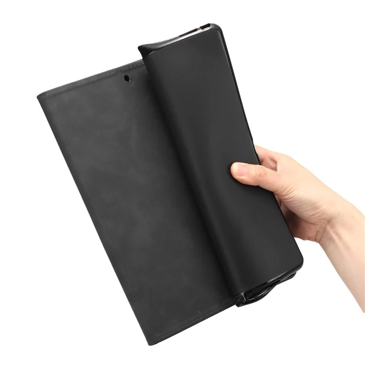 For Amazon Fire 7 2015 / (2017) / (2019) Case Card Slots PU Leather Pattern Folio Smart Tablet Cover - Black