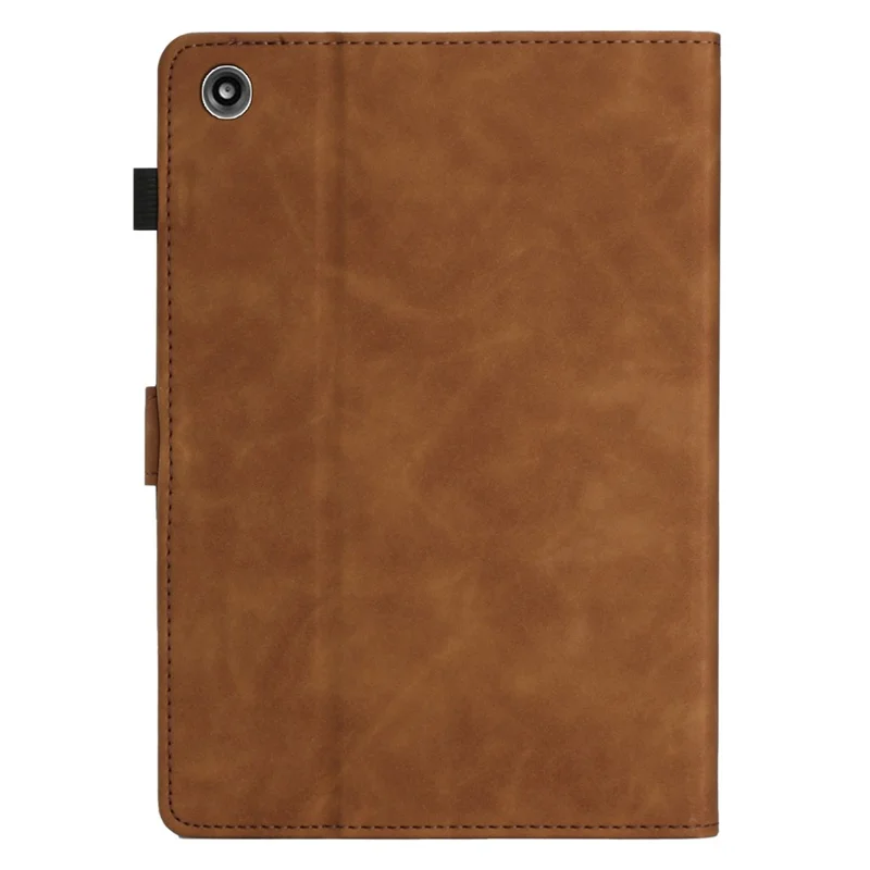 For Amazon Fire 7 2015 / (2017) / (2019) Case Card Slots PU Leather Pattern Folio Smart Tablet Cover - Brown