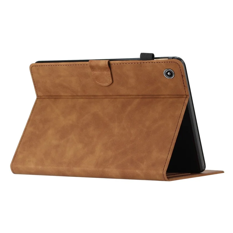 For Amazon Fire 7 2015 / (2017) / (2019) Case Card Slots PU Leather Pattern Folio Smart Tablet Cover - Brown