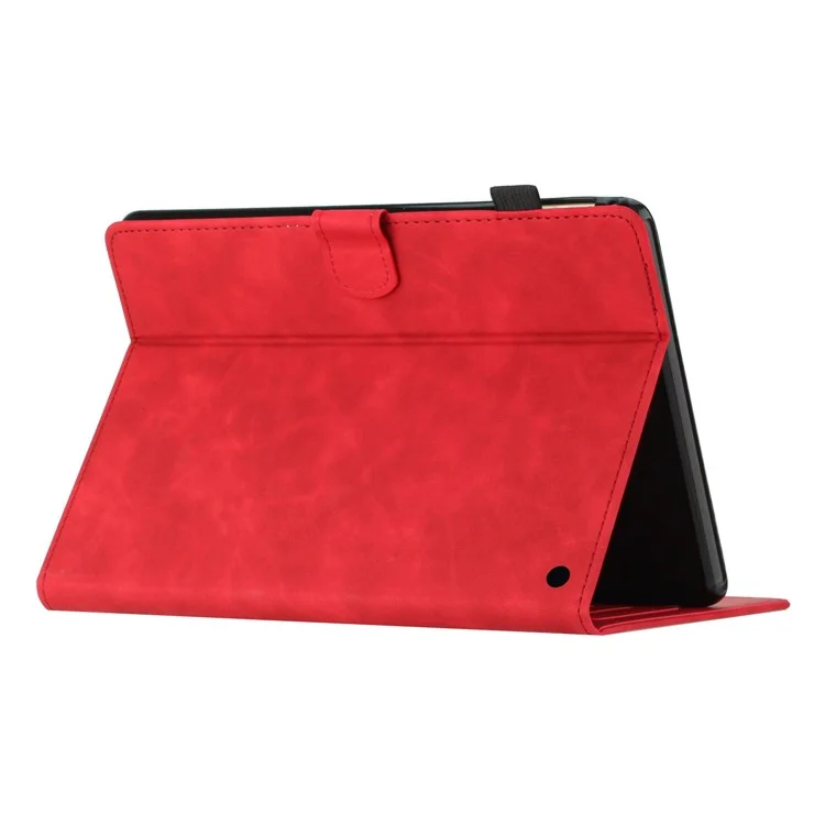 For Amazon Fire HD 10 (2021) / (2023) / Fire HD 10 Plus (2021) / (2023) Case Smart PU Leather Coconut Tree Tablet Cover - Red