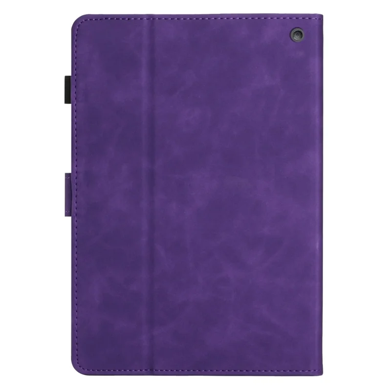 For Amazon Fire Max 11 Case PU Leather Viewing Stand Coconut Tree Tablet Cover with Card Holder - Purple