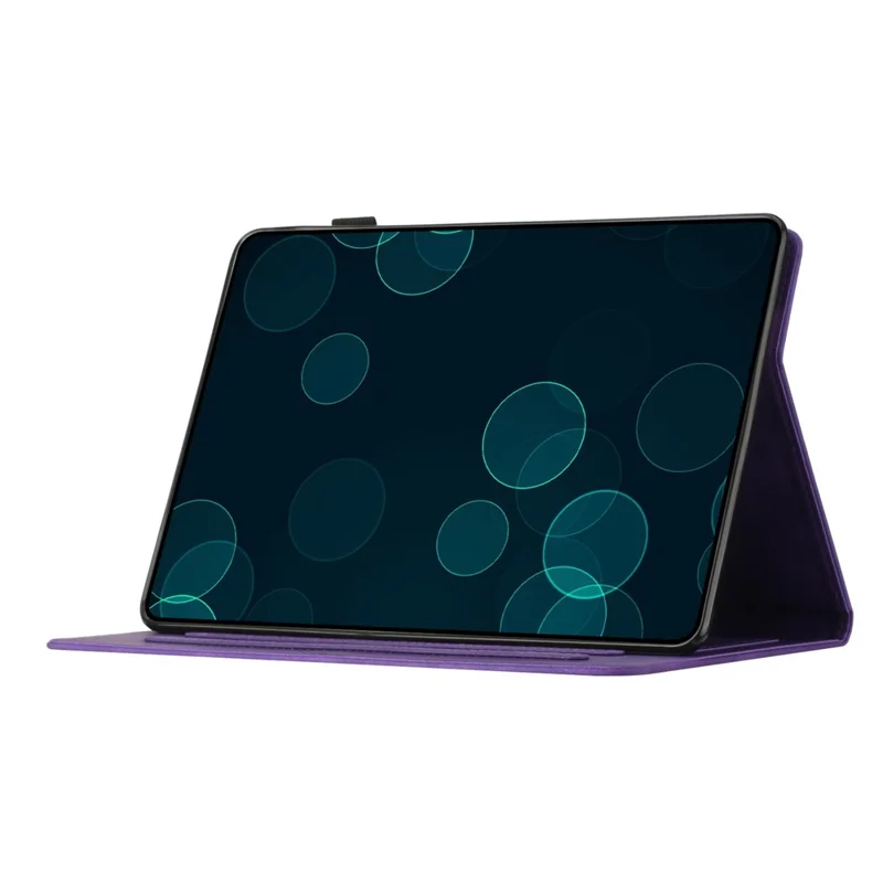 For Amazon Fire Max 11 Case PU Leather Viewing Stand Coconut Tree Tablet Cover with Card Holder - Purple