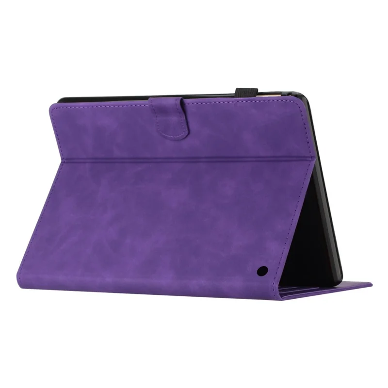 For Amazon Fire Max 11 Case PU Leather Viewing Stand Coconut Tree Tablet Cover with Card Holder - Purple