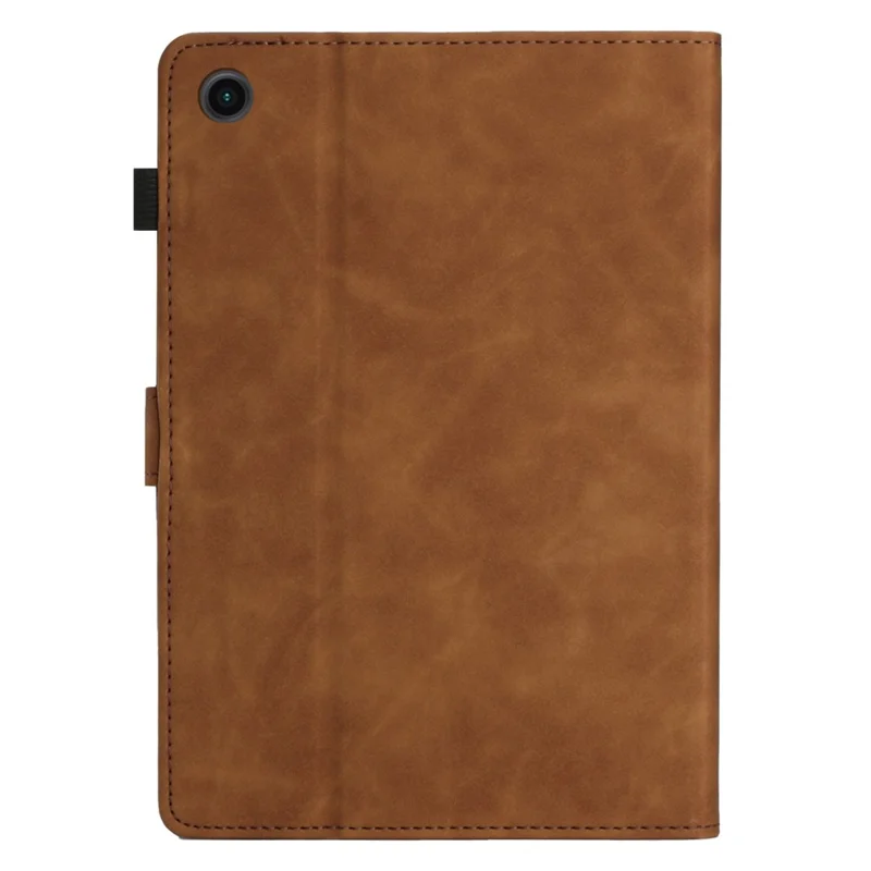 For Samsung Galaxy Tab A9+ (X210 / X216) Case with Card Holder Coconut Tree Pattern PU Leather Tablet Cover - Brown