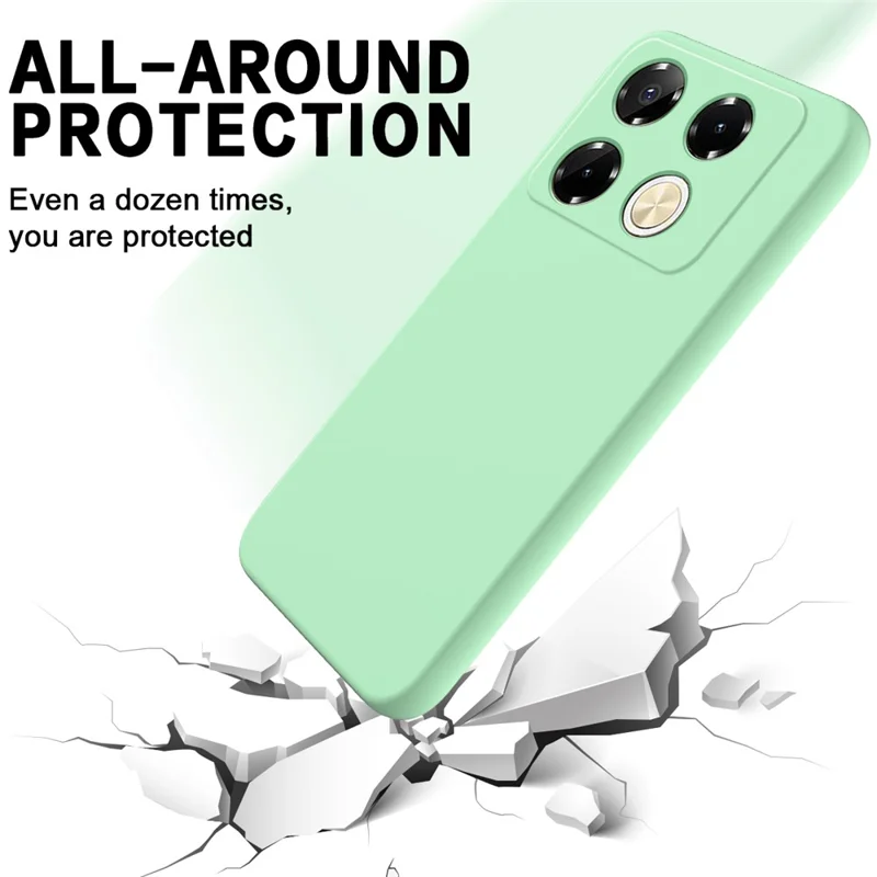 Para Infinix Note 40 Pro 4G Case Líquido Silicone Resistente a Arranhões Capa Protetora com Alça de Mão - Verde